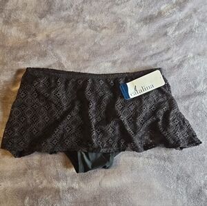 NWT Womens Catalina Black Crochet Skirt Swim Bottom 1X 16W